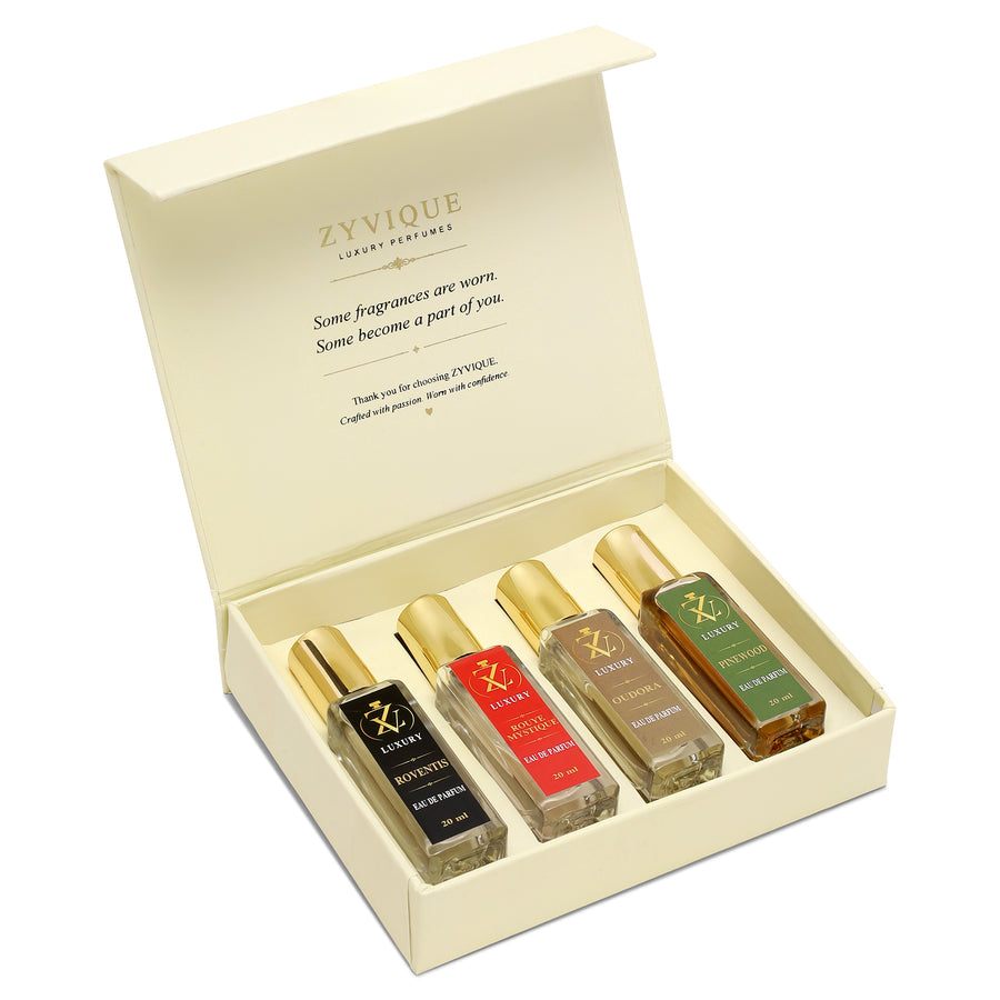ZYVIQUE Unisex Perfume Gift Set — 4 × 20 ml