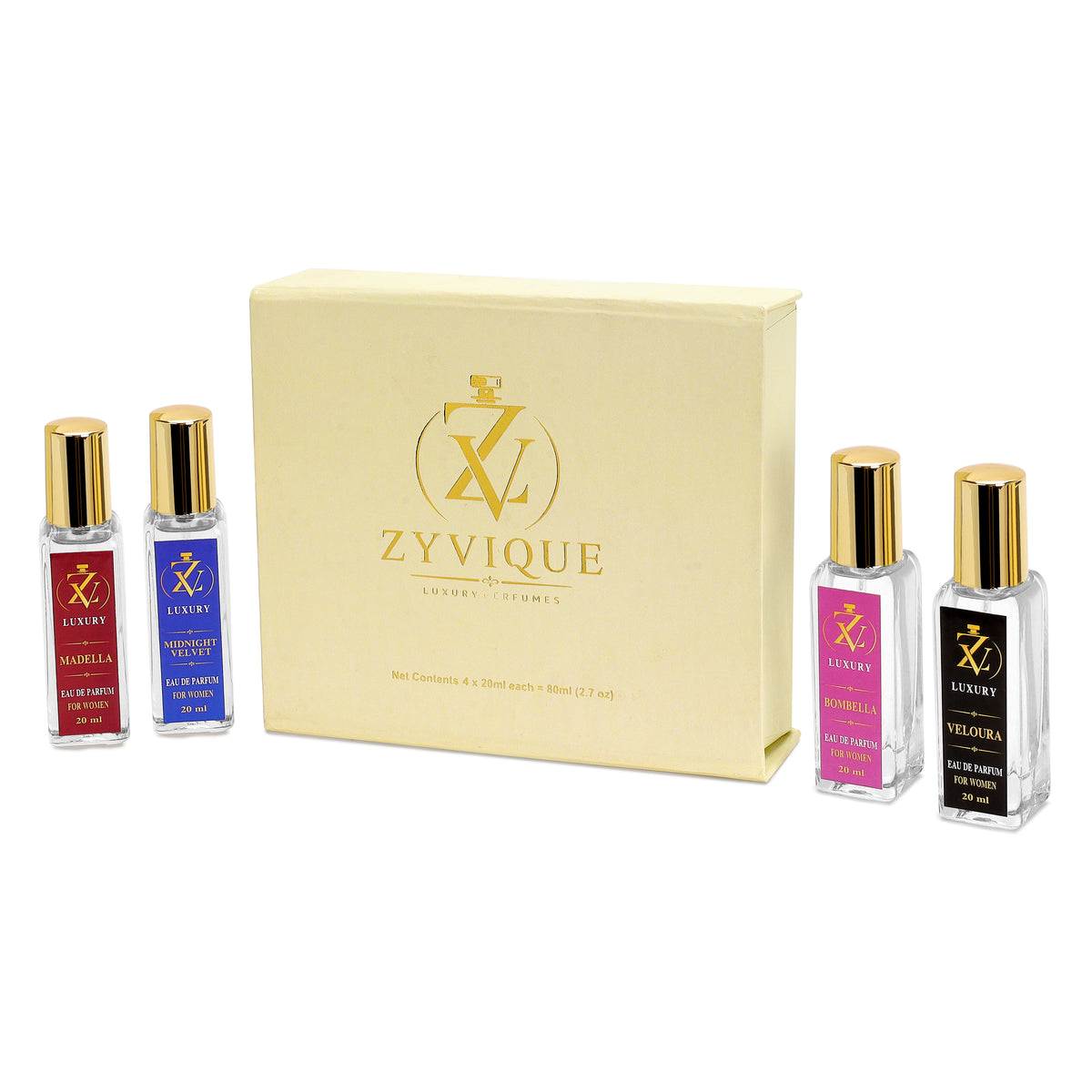 ZYVIQUE Women’s Perfume Gift Set — 4 × 20 ml