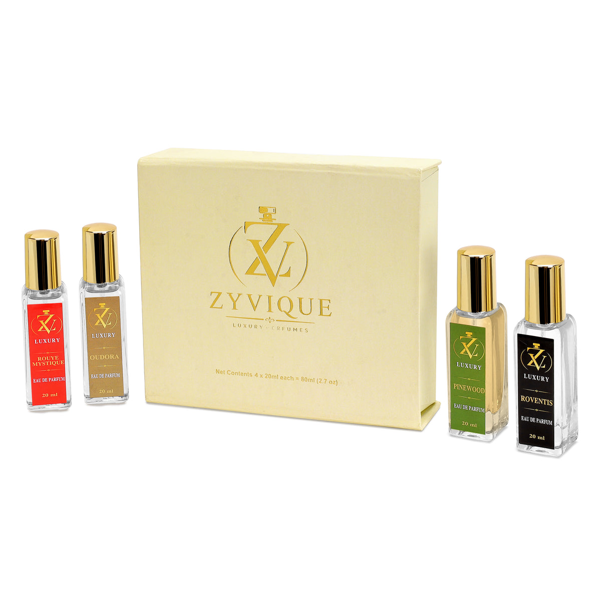 ZYVIQUE Unisex Perfume Gift Set — 4 × 20 ml