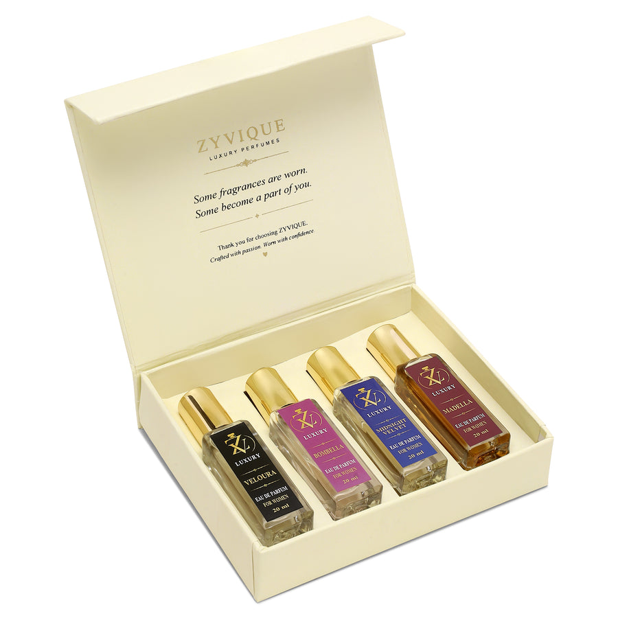 ZYVIQUE Women’s Perfume Gift Set — 4 × 20 ml