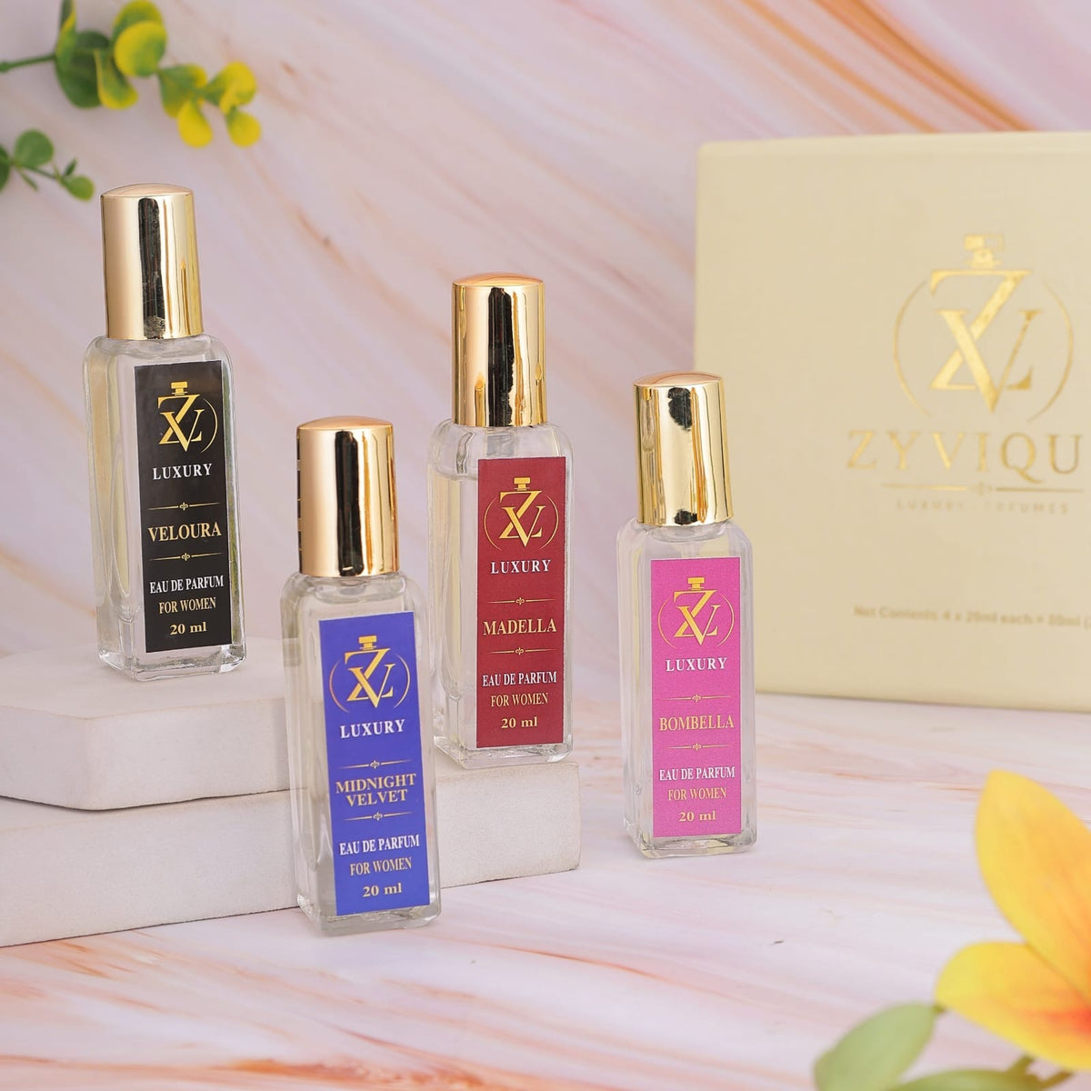 ZYVIQUE Women’s Perfume Gift Set — 4 × 20 ml